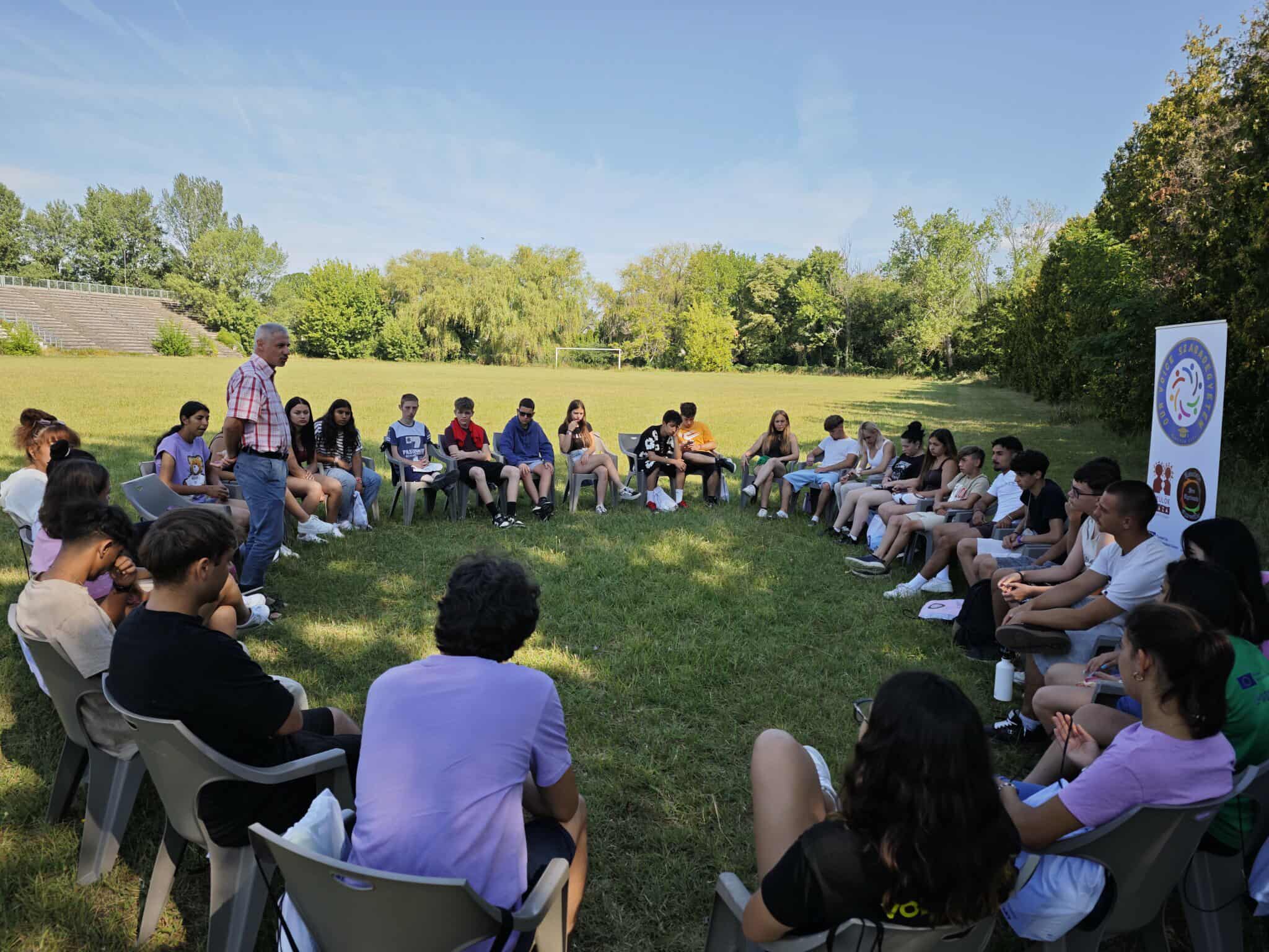 Group of teenagers during an activity