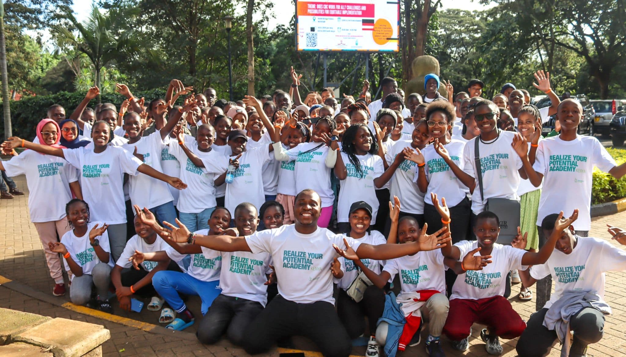 group of motivated youngster in Kenya posing