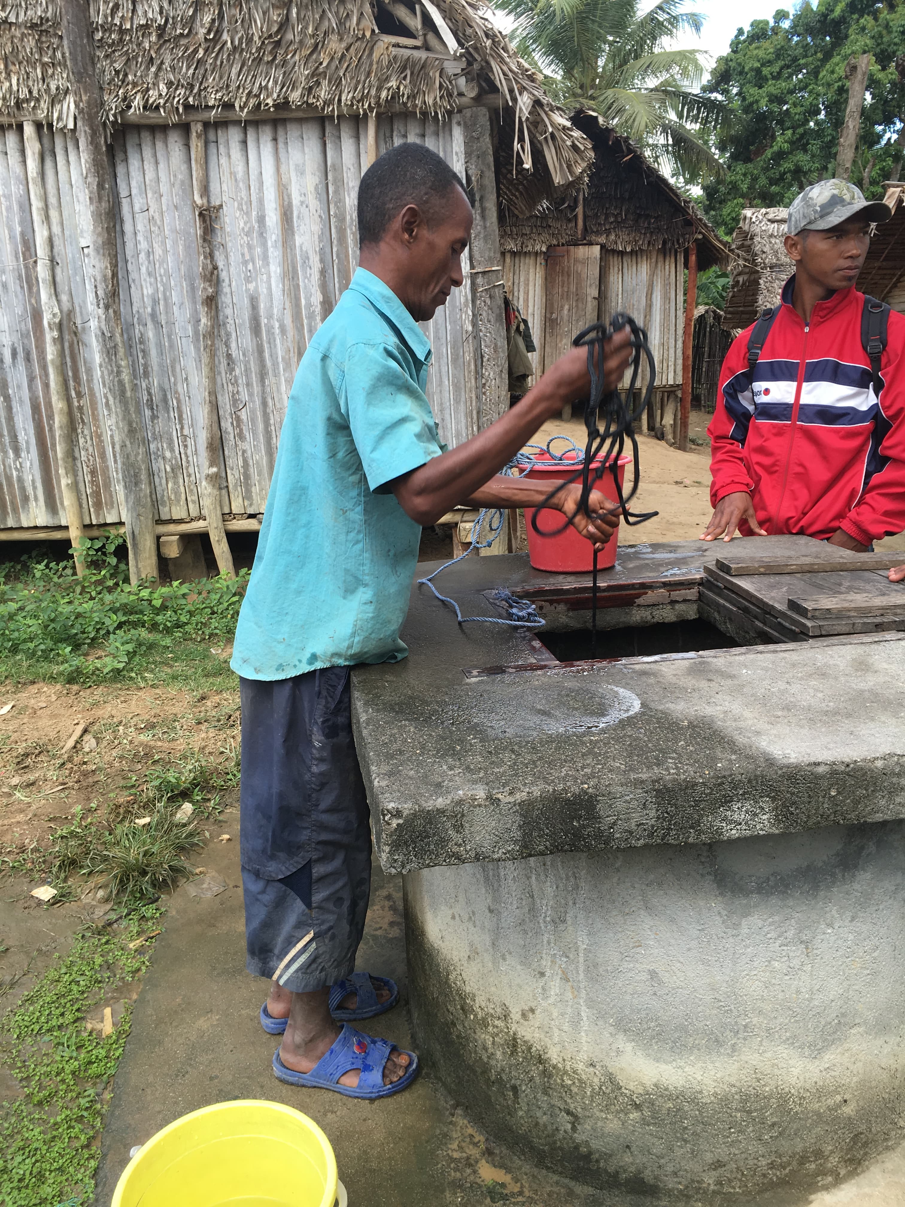 Man fetching water in Madagascar